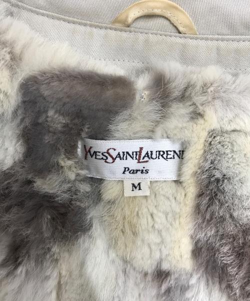 Yves Saint Laurent（イヴサンローラン）Yves Saint Laurent (イヴサンローラン) ラビットファーライナー付きコート ベージュ サイズ:Mの古着・服飾アイテム