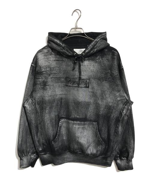 MM6（エムエムシックス）MM6 (エムエムシックス) SUPREME (シュプリーム) Foil Box Logo Hooded sweatshirt ブラック サイズ:Mの古着・服飾アイテム