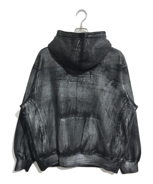 MM6（エムエムシックス）MM6 (エムエムシックス) SUPREME (シュプリーム) Foil Box Logo Hooded sweatshirt ブラック サイズ:Mの古着・服飾アイテム