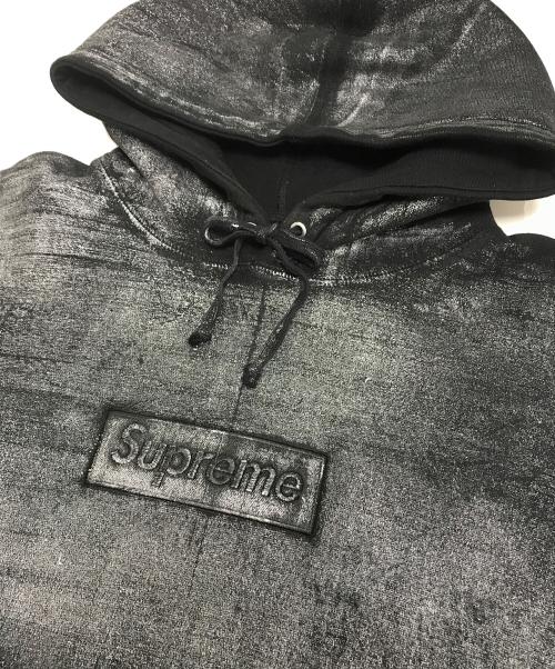 MM6（エムエムシックス）MM6 (エムエムシックス) SUPREME (シュプリーム) Foil Box Logo Hooded sweatshirt ブラック サイズ:Mの古着・服飾アイテム