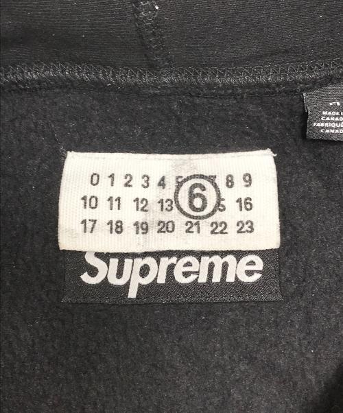 MM6（エムエムシックス）MM6 (エムエムシックス) SUPREME (シュプリーム) Foil Box Logo Hooded sweatshirt ブラック サイズ:Mの古着・服飾アイテム
