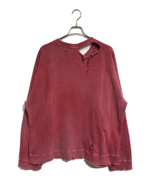 ANCELLM（アンセルム）ANCELLM (アンセルム) CRASH UNEVEN OVER SWEAT SHIRT レッド サイズ:2の古着・服飾アイテム
