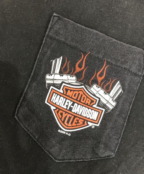 モーターサイクルロングスリーブTシャツ（モーターサイクルロングスリーブTシャツ）モーターサイクルロングスリーブTシャツ (モーターサイクルロングスリーブTシャツ) 00s HARLEY-DAVIDSON(ハーレーダビッドソン) モーターサイクルロングスリーブTシャツ ブラック サイズ:X‐LARGEの古着・服飾アイテム
