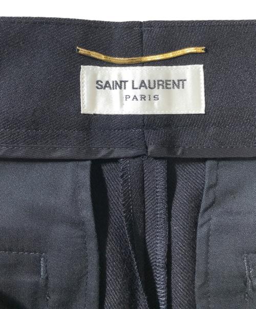 Saint Laurent Paris（サンローランパリ）Saint Laurent Paris (サンローランパリ) ゴールドラインウールパンツ ブラック サイズ:表記なしの古着・服飾アイテム