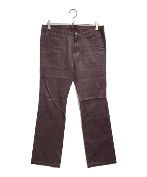 Jean Paul Gaultier homme（ジャンポールゴルチェオム）Jean Paul Gaultier homme (ジャンポールゴルチェオム) コーティングフレアパンツ レッド サイズ:48の古着・服飾アイテム