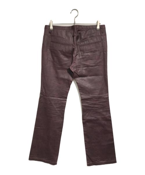 Jean Paul Gaultier homme（ジャンポールゴルチェオム）Jean Paul Gaultier homme (ジャンポールゴルチェオム) コーティングフレアパンツ レッド サイズ:48の古着・服飾アイテム
