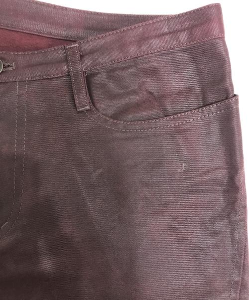 Jean Paul Gaultier homme（ジャンポールゴルチェオム）Jean Paul Gaultier homme (ジャンポールゴルチェオム) コーティングフレアパンツ レッド サイズ:48の古着・服飾アイテム