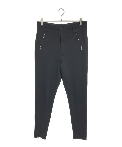 Jean Paul Gaultier homme（ジャンポールゴルチェオム）Jean Paul Gaultier homme (ジャンポールゴルチェオム) ジップデザインウールパンツ ブラック サイズ:48の古着・服飾アイテム
