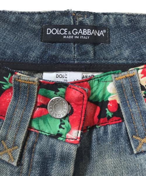 DOLCE & GABBANA（ドルチェ＆ガッバーナ）DOLCE & GABBANA (ドルチェ＆ガッバーナ) ダメージ加工切替フレアデニムパンツ インディゴ サイズ:40の古着・服飾アイテム