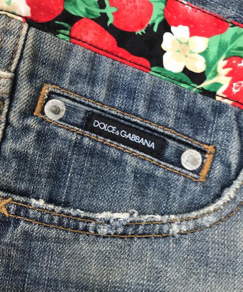 DOLCE & GABBANA（ドルチェ＆ガッバーナ）DOLCE & GABBANA (ドルチェ＆ガッバーナ) ダメージ加工切替フレアデニムパンツ インディゴ サイズ:40の古着・服飾アイテム