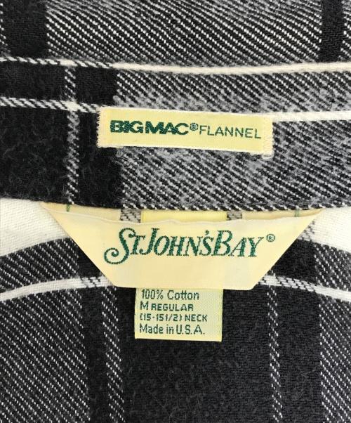 ST JOHN'S BAY（セントジョンズベイ）ST JOHN'S BAY (セントジョンズベイ) big mac (ビッグマック) ネルシャツ ホワイト×ブラック サイズ:M REGULARの古着・服飾アイテム