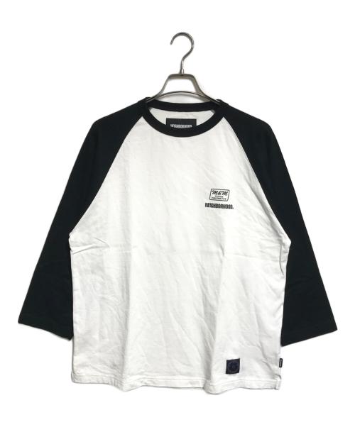 NEIGHBORHOOD（ネイバーフッド）NEIGHBORHOOD (ネイバーフッド) ラグランカットソー ブラック×ホワイト サイズ:LARGEの古着・服飾アイテム