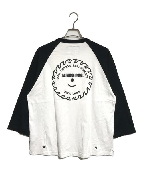 NEIGHBORHOOD（ネイバーフッド）NEIGHBORHOOD (ネイバーフッド) ラグランカットソー ブラック×ホワイト サイズ:LARGEの古着・服飾アイテム