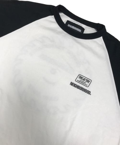 NEIGHBORHOOD（ネイバーフッド）NEIGHBORHOOD (ネイバーフッド) ラグランカットソー ブラック×ホワイト サイズ:LARGEの古着・服飾アイテム