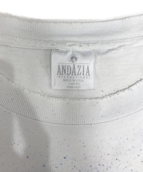ANDAZIA（アンダジア）ANDAZIA (アンダジア) アートプリントTシャツ ホワイト サイズ:Lの古着・服飾アイテム