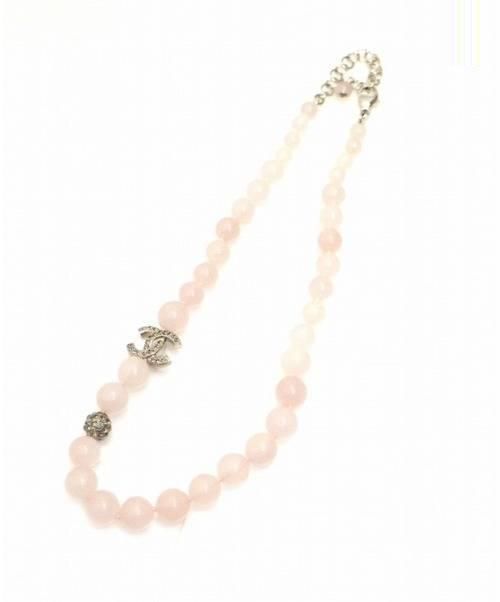 CHANEL（シャネル）CHANEL (シャネル) ココマークストーンネックレス ピンクの古着・服飾アイテム