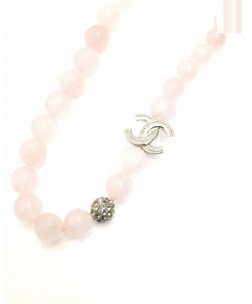 CHANEL（シャネル）CHANEL (シャネル) ココマークストーンネックレス ピンクの古着・服飾アイテム