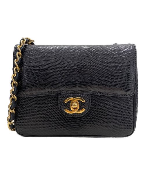 CHANEL（シャネル）CHANEL (シャネル) リザードミニマトラッセ ブラック サイズ:19の古着・服飾アイテム