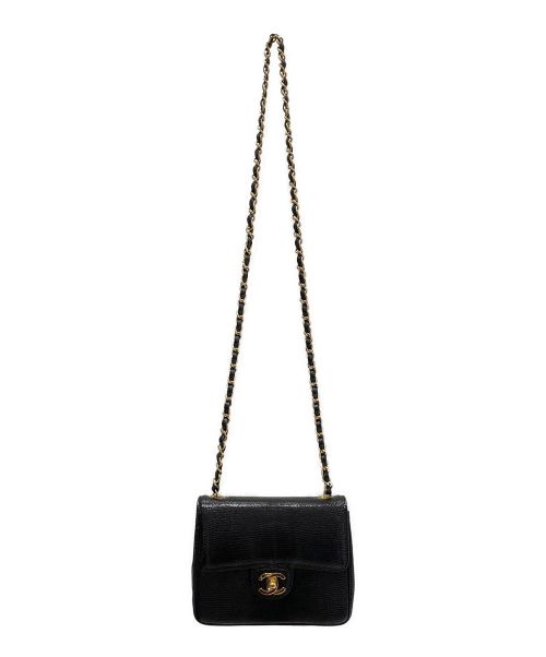 CHANEL（シャネル）CHANEL (シャネル) リザードミニマトラッセ ブラック サイズ:19の古着・服飾アイテム