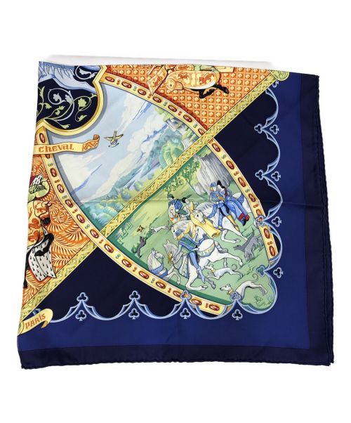 HERMES（エルメス）HERMES (エルメス) カレ90 ネイビーの古着・服飾アイテム