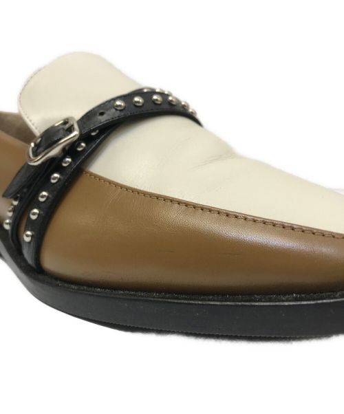J&M DAVIDSON（ジェイ＆エム デヴィッドソン）J&M DAVIDSON (ジェイ＆エム デヴィッドソン) スタッズベルトローファー ブラウン サイズ:36の古着・服飾アイテム