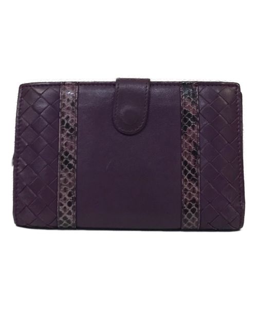 BOTTEGA VENETA（ボッテガベネタ）BOTTEGA VENETA (ボッテガベネタ) パイソンラインイントレチャート財布 パープルの古着・服飾アイテム