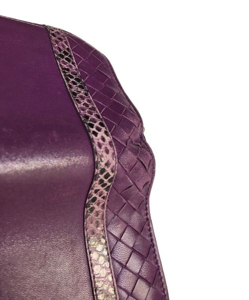 BOTTEGA VENETA（ボッテガベネタ）BOTTEGA VENETA (ボッテガベネタ) パイソンラインイントレチャート財布 パープルの古着・服飾アイテム