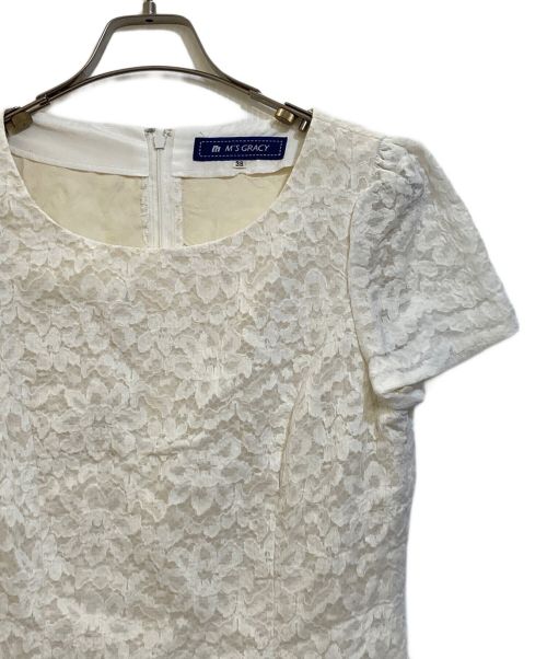 M'S GRACY（エムズグレイシー）M'S GRACY (エムズグレイシー) リボンワンピース ホワイト サイズ:38の古着・服飾アイテム