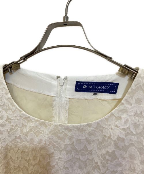 M'S GRACY（エムズグレイシー）M'S GRACY (エムズグレイシー) リボンワンピース ホワイト サイズ:38の古着・服飾アイテム