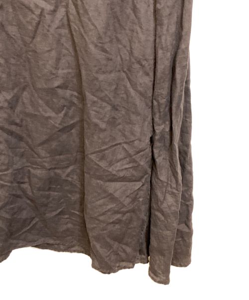 ROPE（ロペ）ROPE (ロペ) テレデランリネンバンドカラーAラインシャツワンピース ブラウン サイズ:38の古着・服飾アイテム