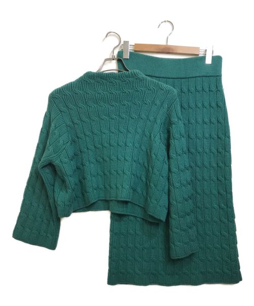 BALLSEY（ボールジィ）BALLSEY (ボールジィ) ケーブルニットセットアップ グリーン サイズ:FREEの古着・服飾アイテム