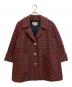 GUCCI（グッチ）の古着「ハウンドトゥースウールコート」｜グリーン×レッド