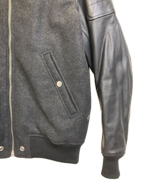 DIESEL（ディーゼル）DIESEL (ディーゼル) レザー切替ウールブルゾン ブラック サイズ:Sの古着・服飾アイテム