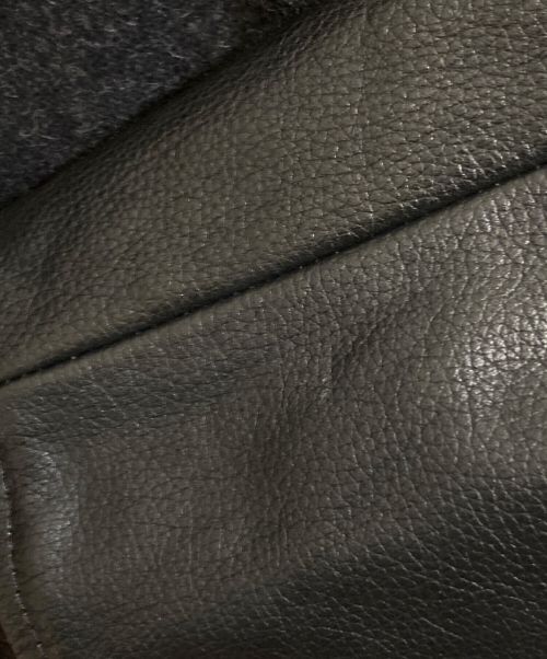 DIESEL（ディーゼル）DIESEL (ディーゼル) レザー切替ウールブルゾン ブラック サイズ:Sの古着・服飾アイテム