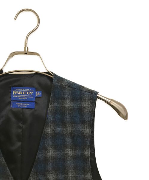 PENDLETON（ペンドルトン）PENDLETON (ペンドルトン) ウールチェックジレ ネイビー サイズ:SIZE Sの古着・服飾アイテム
