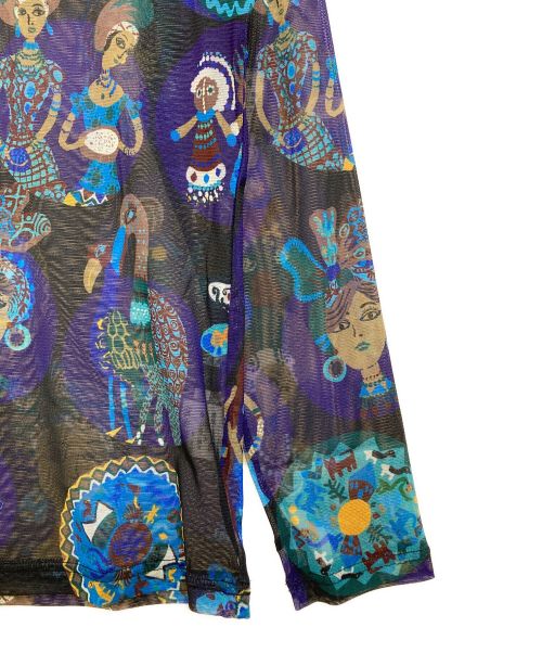 TOKUKO1erVOL（トクコプルミエヴォル）TOKUKO1erVOL (トクコプルミエヴォル) 総柄シアーカットソー パープル サイズ:SIZE 9の古着・服飾アイテム