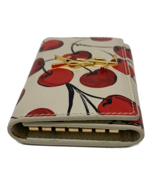 Saint Laurent Paris（サンローランパリ）Saint Laurent Paris (サンローランパリ) キーケース アイボリー×レッドの古着・服飾アイテム