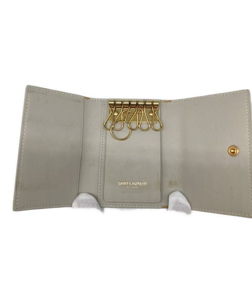 Saint Laurent Paris（サンローランパリ）Saint Laurent Paris (サンローランパリ) キーケース アイボリー×レッドの古着・服飾アイテム