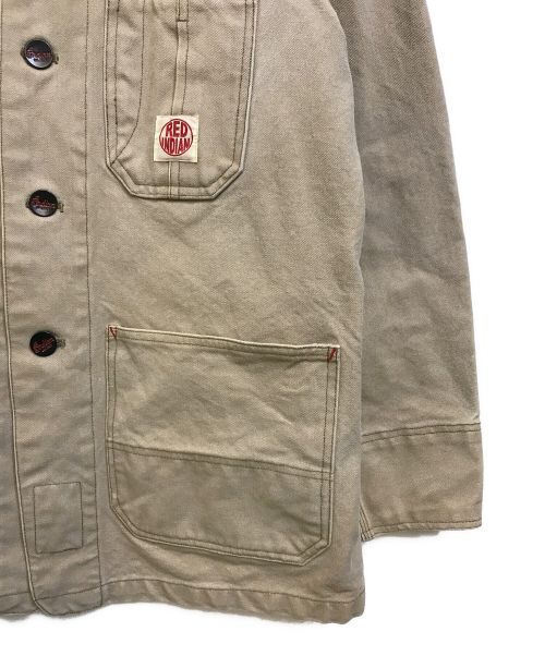 INDIAN（インディアン）INDIAN (インディアン) ワークジャケット ベージュ サイズ:Lの古着・服飾アイテム