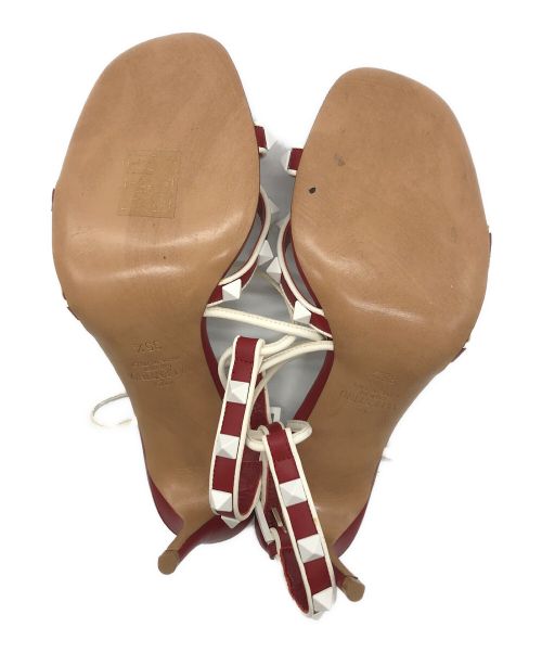 VALENTINO（ヴァレンティノ）VALENTINO (ヴァレンティノ) スタッズサンダル レッド サイズ:35の古着・服飾アイテム