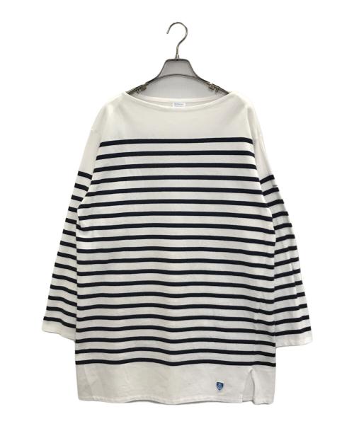 ORCIVAL（オーシバル）ORCIVAL (オーシバル) カットソーワンピース ホワイト×ネイビー サイズ:7の古着・服飾アイテム