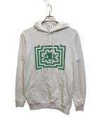 COMME des GARCONS SHIRTコムデギャルソンシャツ）の古着「Invader Hooded Sweatshirt プルオーバーパーカー」｜ホワイト