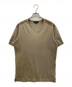 BURBERRY BLUE LABELバーバリーロンドンブルーレーベル）の古着「VネックTシャツ」｜カーキ