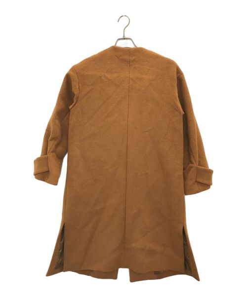 green label relaxing（グリーンレーベルリラクシング）green label relaxing (グリーンレーベルリラクシング) アンゴラビーバー スリット ノーカラー コート ブラウン サイズ:36の古着・服飾アイテム