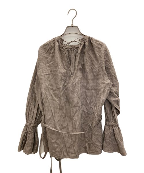 6(ROKU) BEAUTY&YOUTH（ロク ビューティーアンドユース）6(ROKU) BEAUTY&YOUTH (ロク ビューティーアンドユース) HOUNDSTOOTH TUNIC ブラウン サイズ:36の古着・服飾アイテム