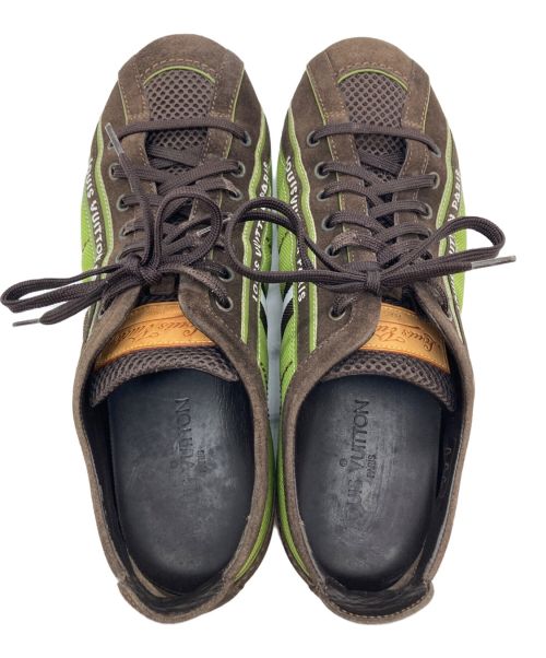 LOUIS VUITTON（ルイ ヴィトン）LOUIS VUITTON (ルイ ヴィトン) ドライビングシューズ グリーン×ブラウン サイズ:7の古着・服飾アイテム