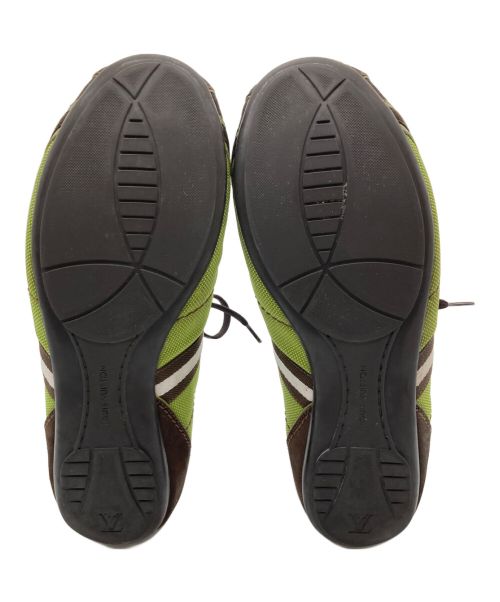 LOUIS VUITTON（ルイ ヴィトン）LOUIS VUITTON (ルイ ヴィトン) ドライビングシューズ グリーン×ブラウン サイズ:7の古着・服飾アイテム