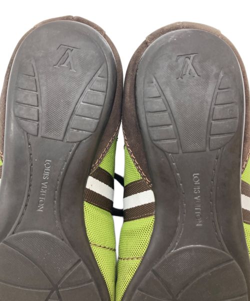 LOUIS VUITTON（ルイ ヴィトン）LOUIS VUITTON (ルイ ヴィトン) ドライビングシューズ グリーン×ブラウン サイズ:7の古着・服飾アイテム