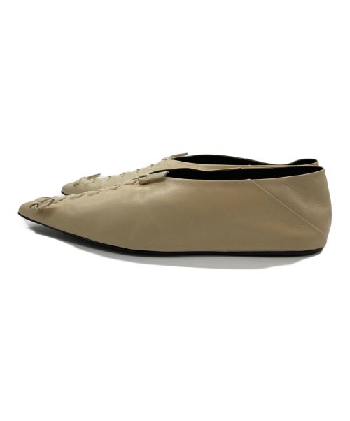 JIL SANDER（ジルサンダー）JIL SANDER (ジルサンダー) WHIPSTITCH BALLERINA FLATS アイボリー サイズ:37の古着・服飾アイテム