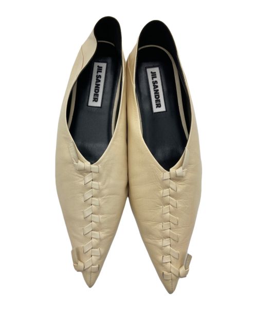 JIL SANDER（ジルサンダー）JIL SANDER (ジルサンダー) WHIPSTITCH BALLERINA FLATS アイボリー サイズ:37の古着・服飾アイテム